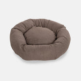 Cama Pacco Nala Boucle Marrom Redonda